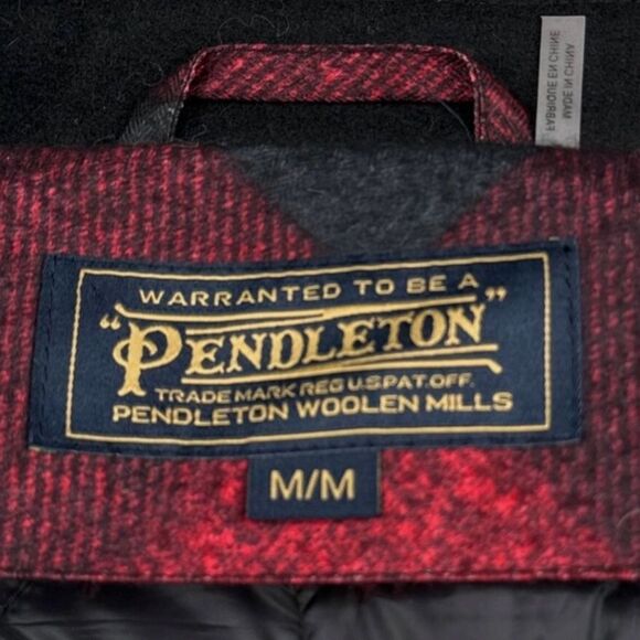 Pendleton Buffalo Check Collared Quilted Mid Length Down Coat EUC! - Picture 6 of 14